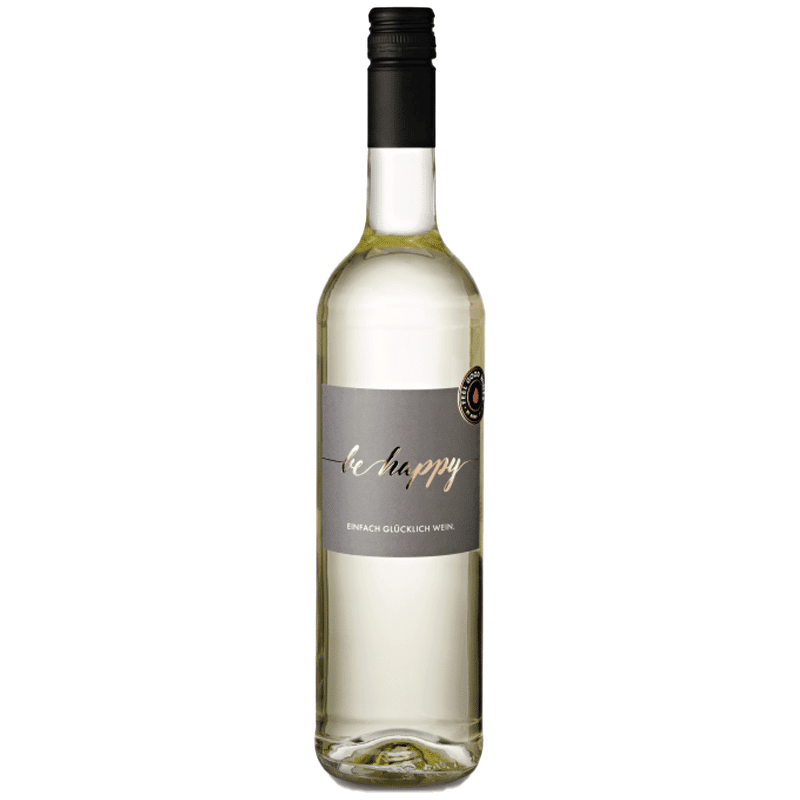 Be Happy Julius Zotz Weißweincuvée, eine fröhliche und leichte Weinkreation, ideal für unbeschwerte Genussmomente.